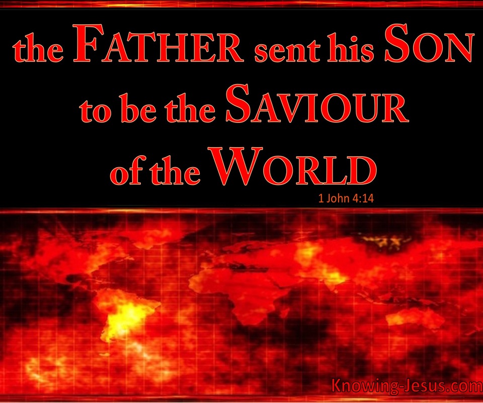 1 John 4:14 The Father Sent The Son (red)